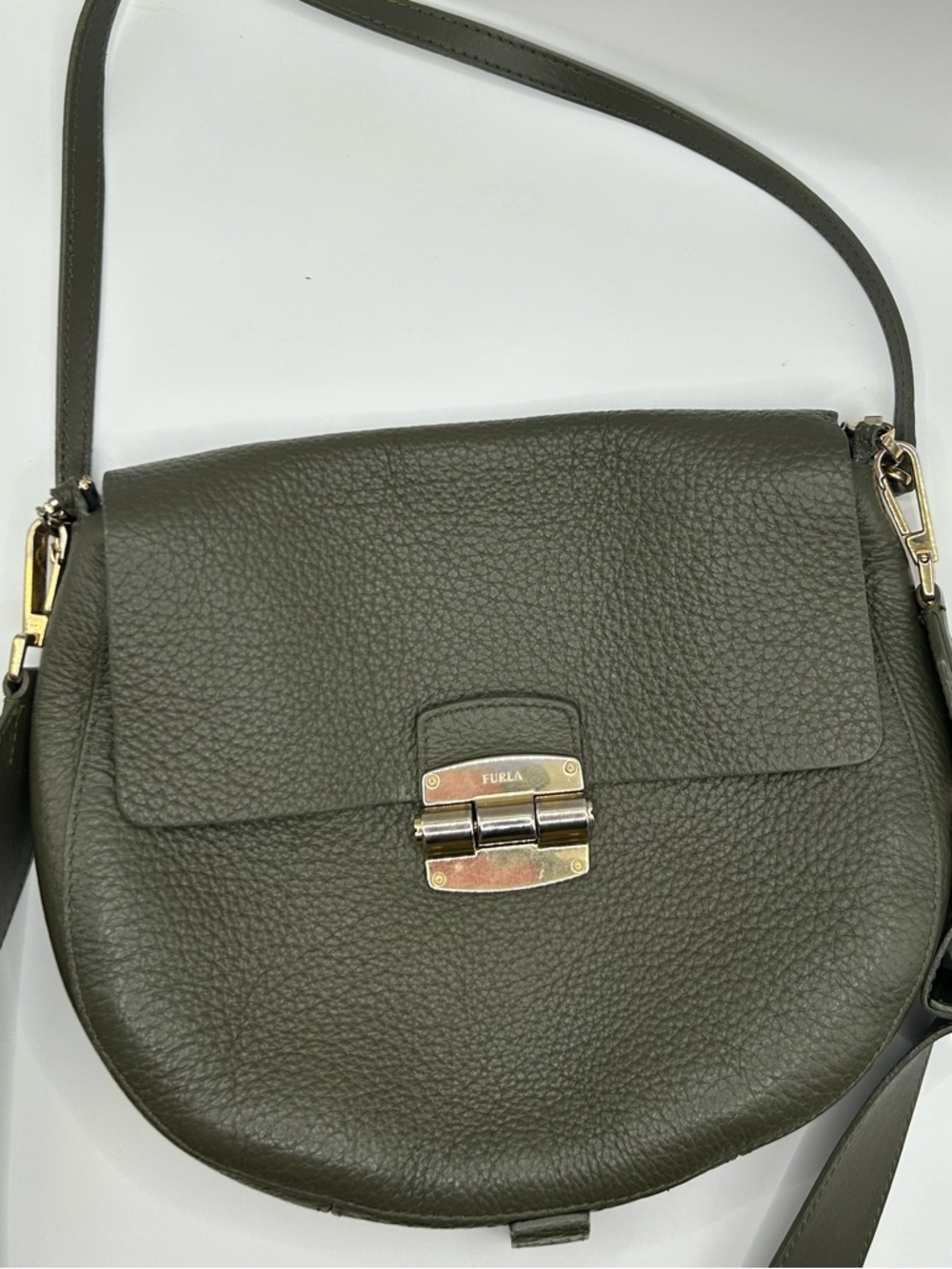 Furla Olive Green Leather Bag
